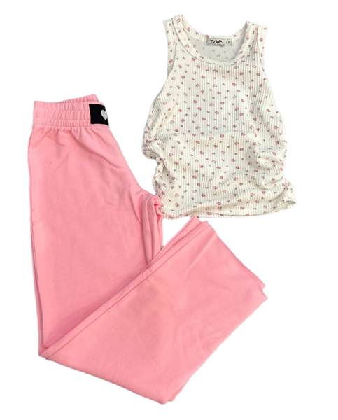 Prince Peter - Wide Leg Sweatpants with Patch - Pink