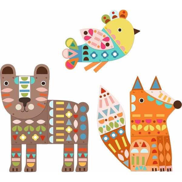 Djeco - Petit Gifts 3 Giant Animals Collage Activity