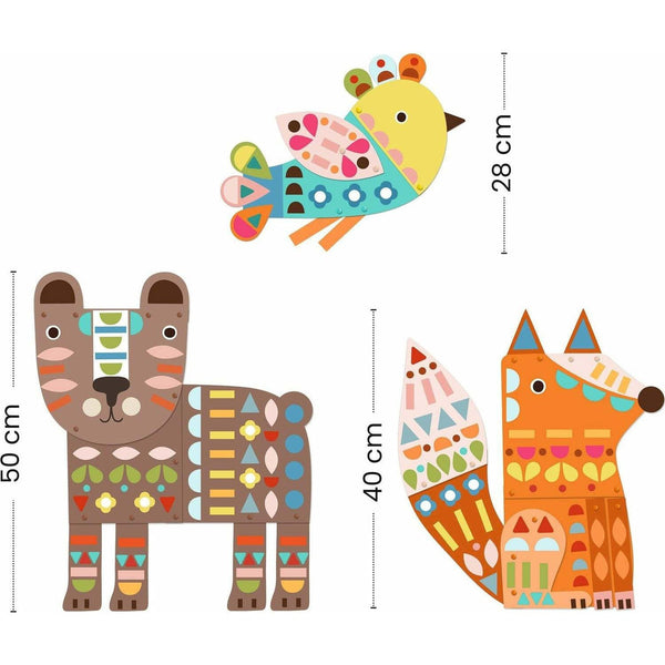 Djeco - Petit Gifts 3 Giant Animals Collage Activity