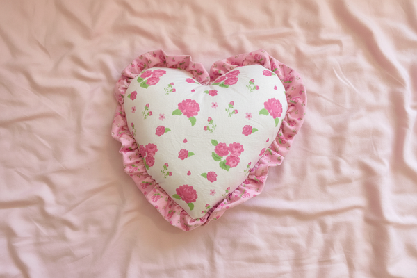 Iscream - Pretty in Pink Heart Floral Pillow