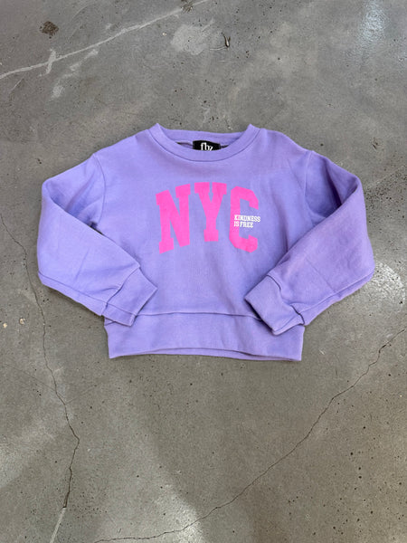 Flowers by Zoe - NYC Kindness Is Free Sweatshirt- Purple