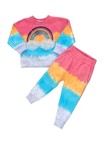 Haven Girl - Rainbow Tie Dye Sweatsuit