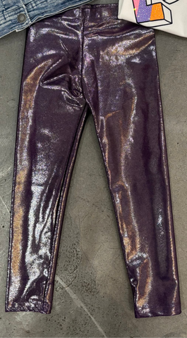 Dori Creations - Gunmetal Plum Lame Leggings