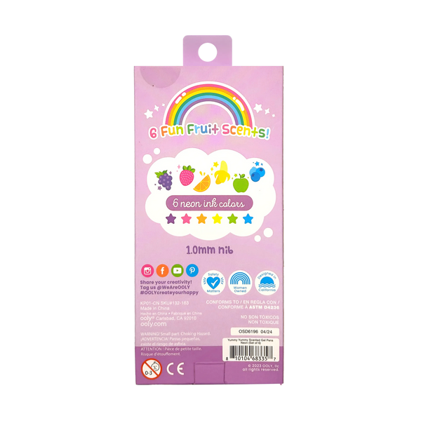 Ooly -Yummy Yummy Scented Gel Pens - Neon - Set of 6