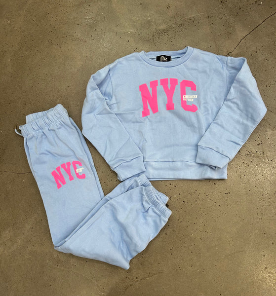 Flowers by Zoe - NYC Crewneck Sweatshirt - Light Blue