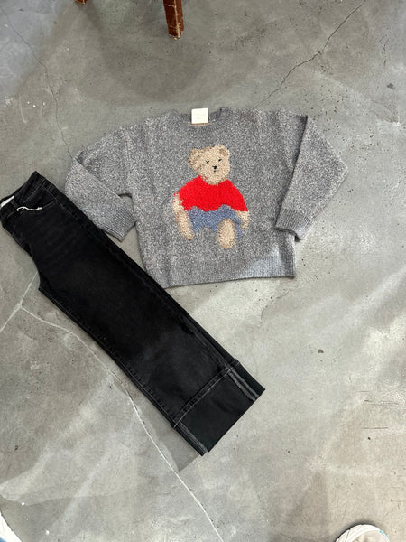 Love Daisy - Crewneck Sweater with Fuzzy Teddy Bear