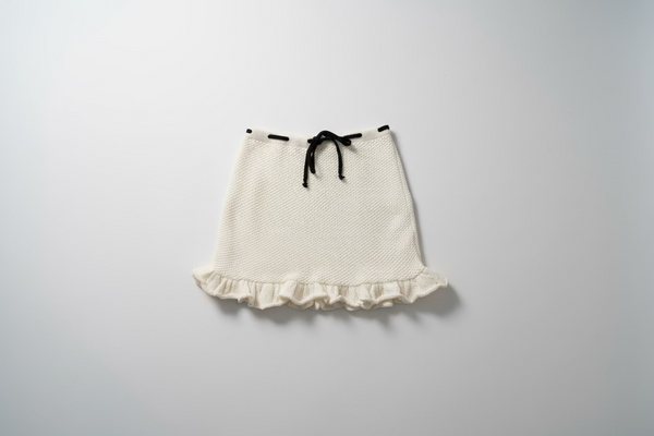 Flowers by Zoe - White Crochet Skirt with Black Bow Detail