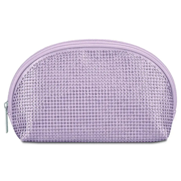 Iscream - Lavender Rhinestone Oval Cosmetic Bag