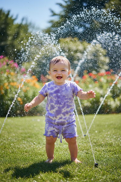 Mish - Lilac Tie Dye Rhinestone Shorts Set