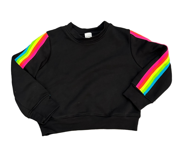 Dori Creations - Neon Stripe Sweatshirt - Black