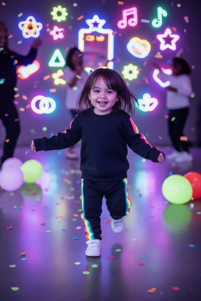 Dori Creations - Neon Stripe Sweatshirt - Black