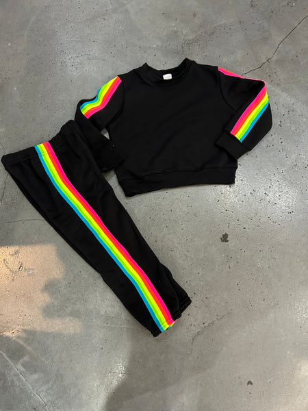 Dori Creations - Neon Stripe Sweatpants - Black