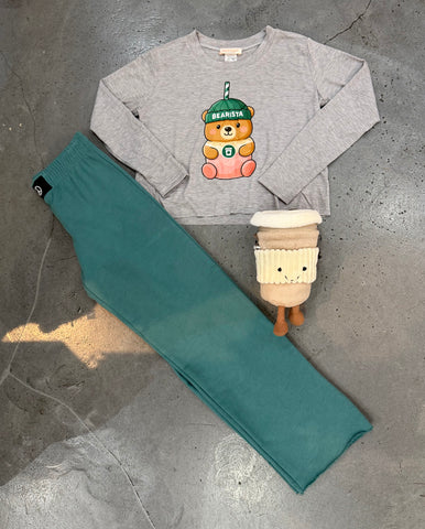 Tweenstyle by Stoopher - Bearista Long Sleeve Boxy Tee - Grey