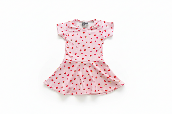 Dori Creations - Strawberry Pointelle Dress with Daisies