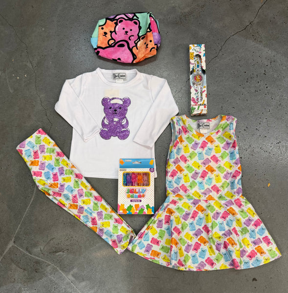 Dori Creations - Glitter Bear Ribbed Long Sleeve Tee