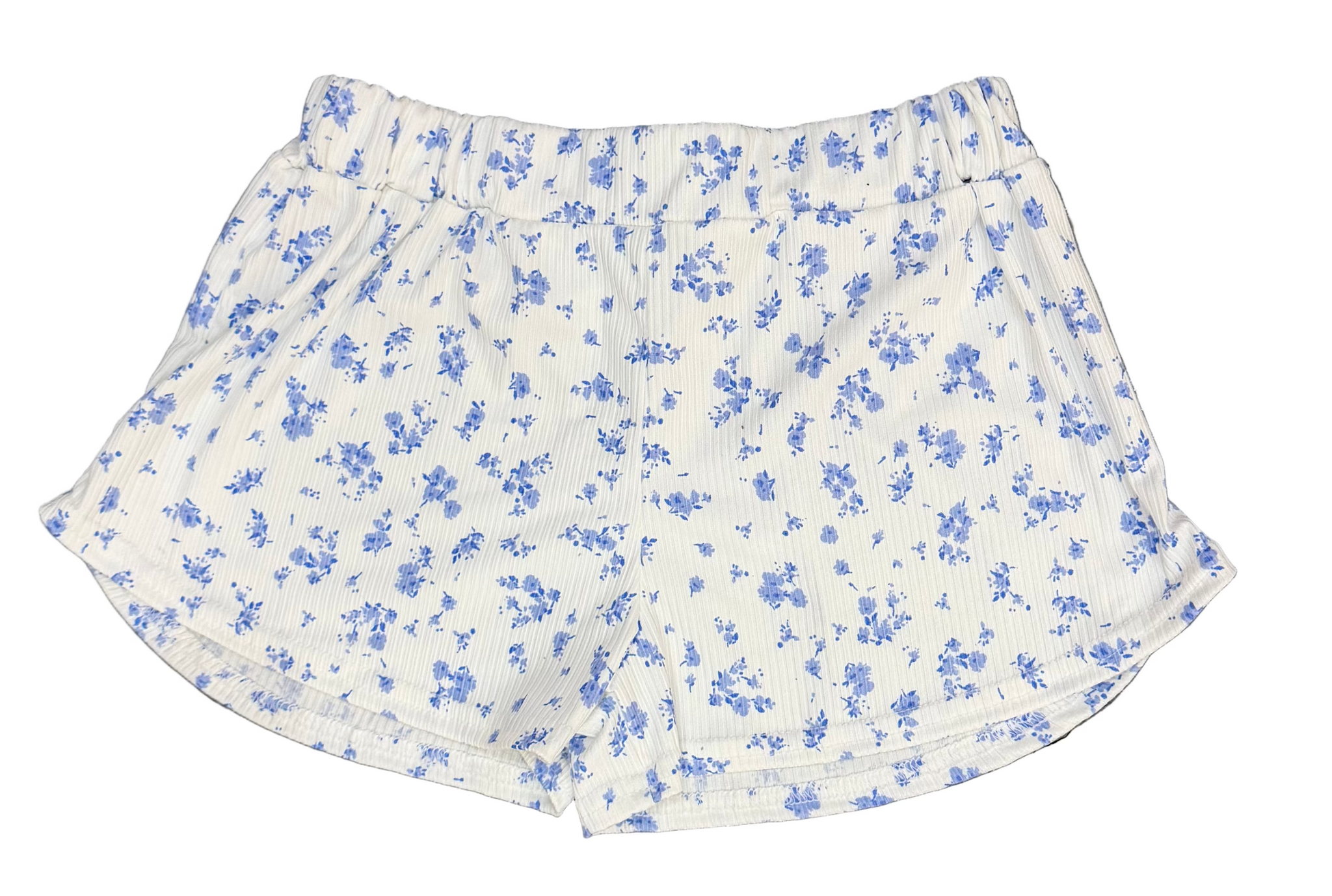 Dori Creations -  Blue Rib Floral Shorts