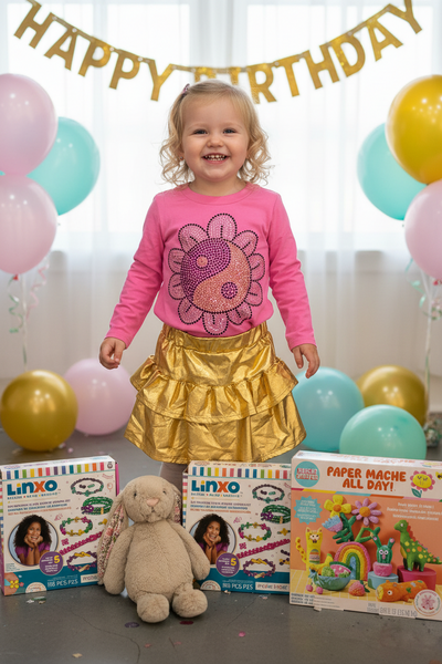 Sparkle by Stoopher - Yin Yang Flower - Pink Long Sleeve Tee