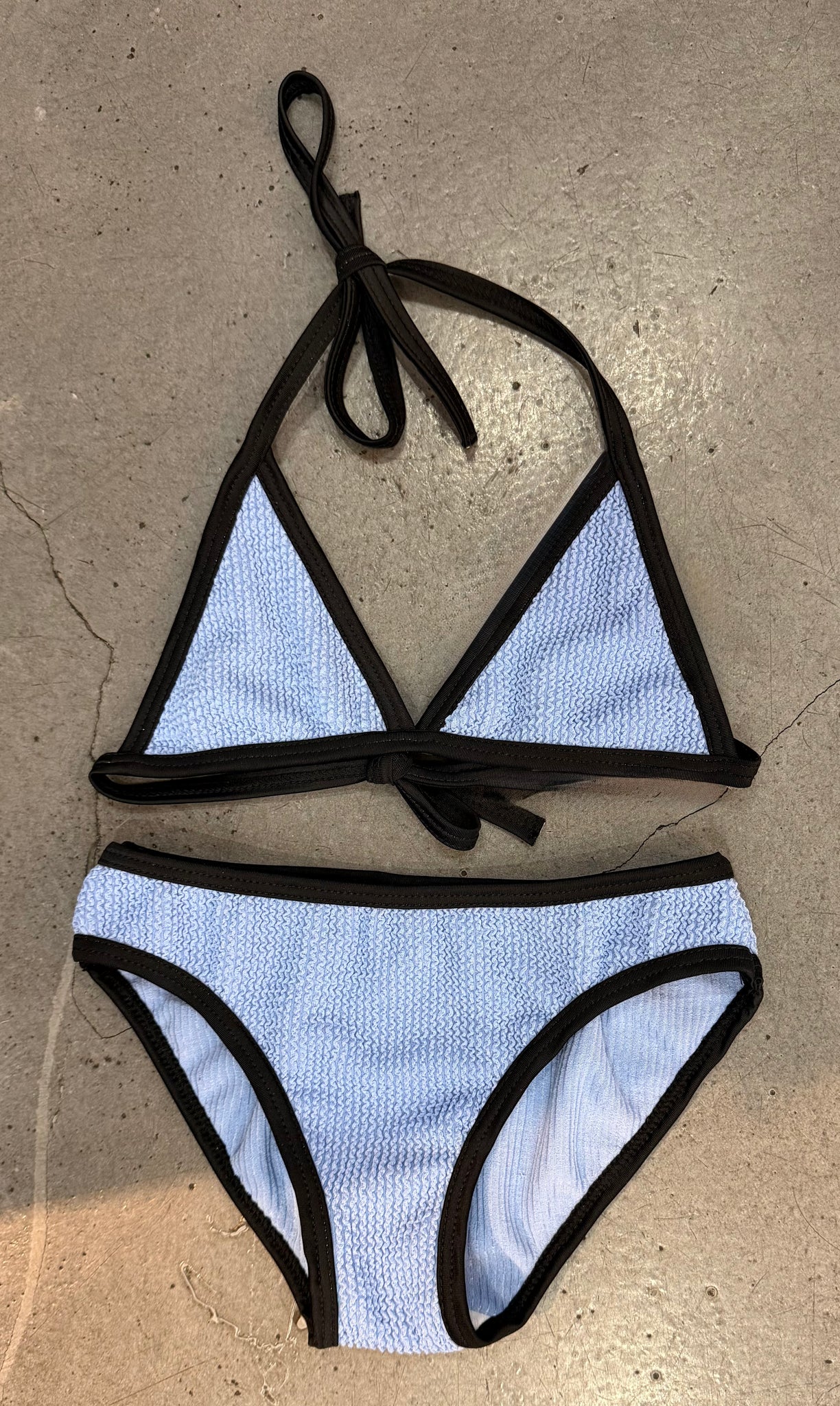 Cruz - Blue Crinkle Triangle Bikini