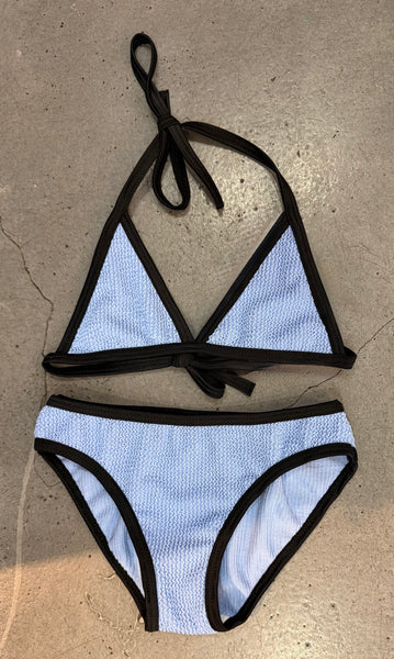 Cruz - Blue Crinkle Triangle Bikini