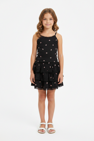Flowers by Zoe -Rosebud Tank with Lace Trim