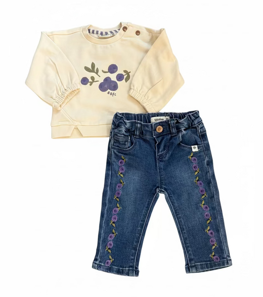 Babyface -Blueberry Sweatshirt with Matching Jeans Set