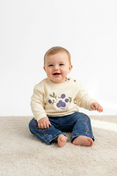 Babyface -Blueberry Sweatshirt with Matching Jeans Set