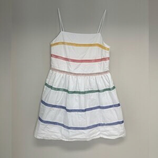 For All Seasons - White Multicolored Stripe Dress