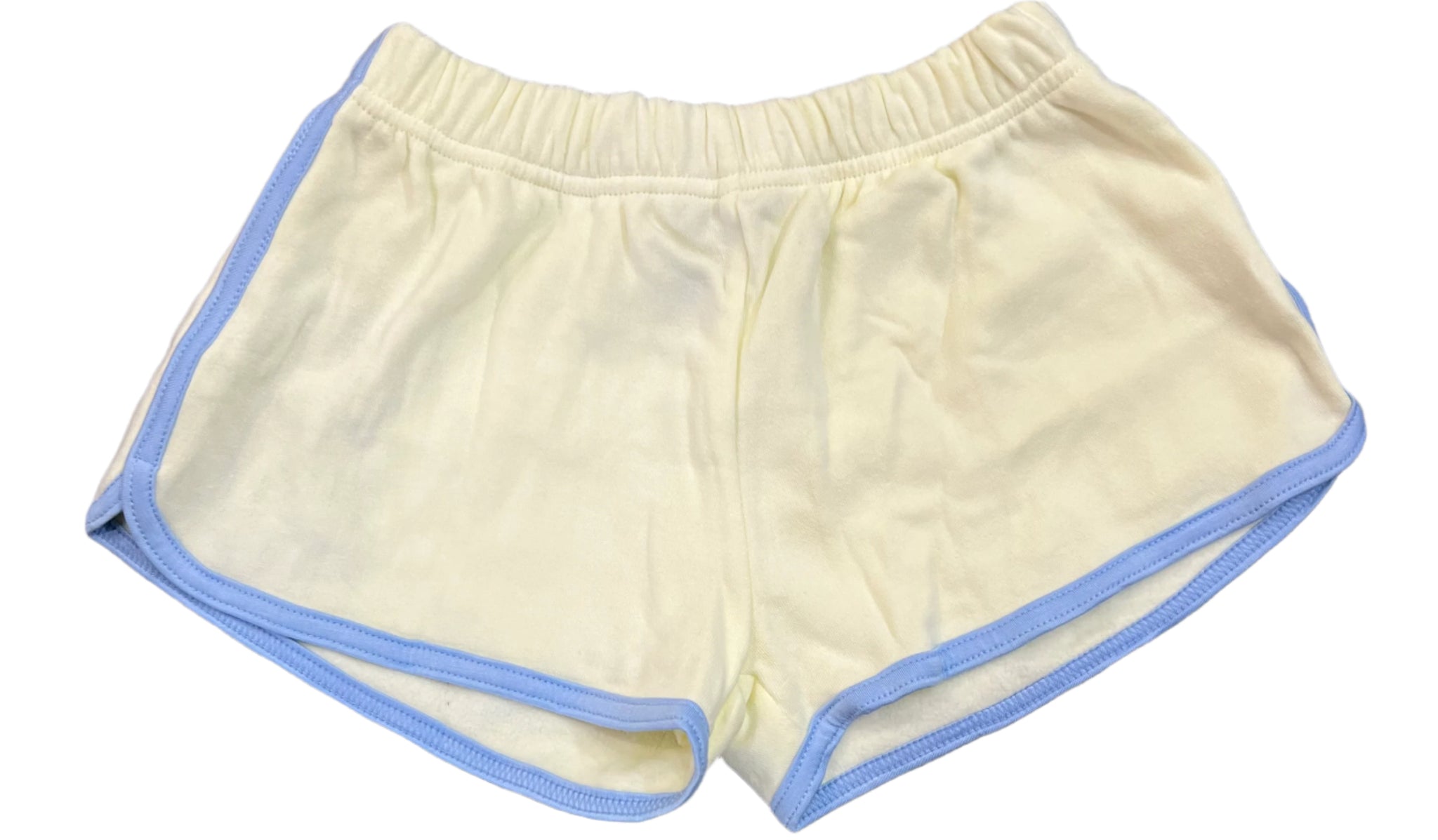 Flowers by Zoe - Pastel Yellow with Blue Trimmed Shorts