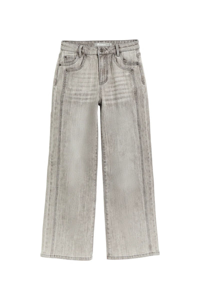 Tractr - Double pocket wide relax straight - Grey Wash