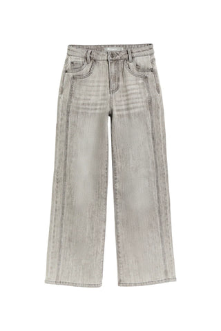 Tractr - Double pocket wide relax straight - Grey Wash