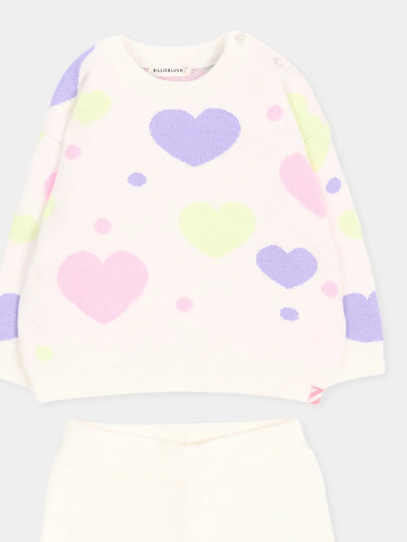 Billieblush - Ivory Knit Set with Hearts