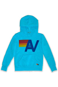 Aviator Nation - KID'S LOGO PULLOVER HOODIE - NEON BLUE