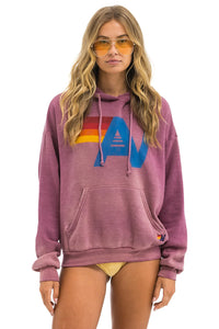 Aviator Nation - VINTAGE LOGO RELAXED PULLOVER HOODIE - FADED BERRY