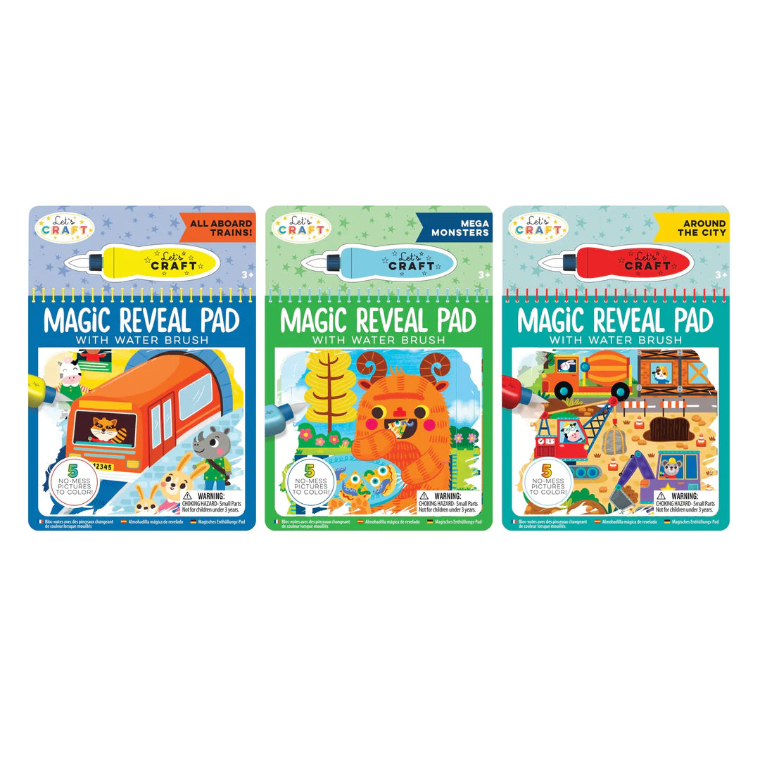 Bright Stripes - Magic Reveal Pad - Monsters, Train and City