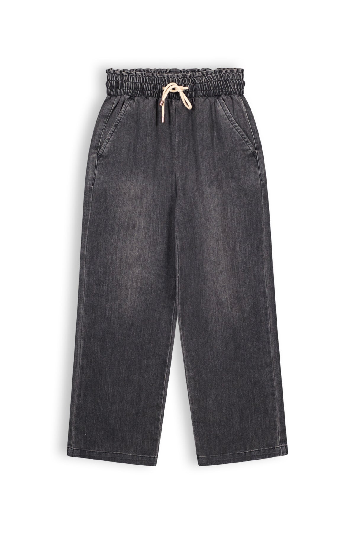 Nono - Wide Leg Lightweight Black Denim Pants