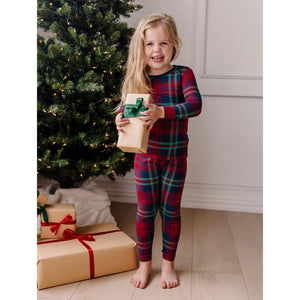 Kickee Pants - Print Long Sleeve Pajama Set in Peacock Plaid