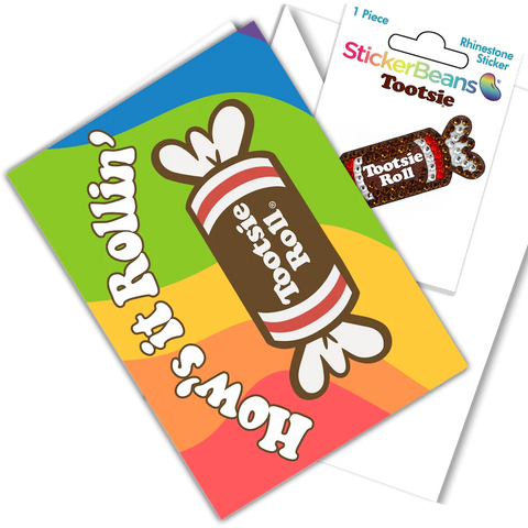 Sticker Bean - Tootsie Roll Sticker Bean Greeting Card
