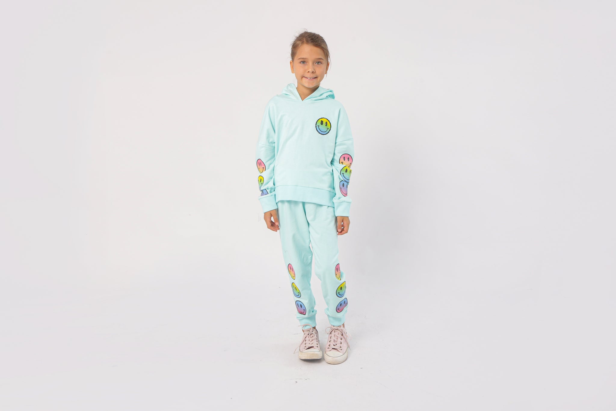 Haven Girl - Aqua Smiley Sweatsuit