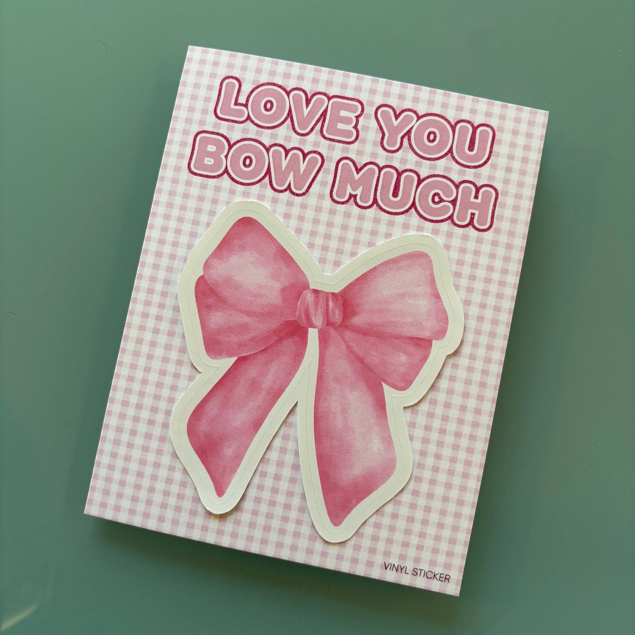 Edyn Designs - Pink Bow Sticker Note Card