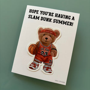 Edyn Designs - Basketball Bear Sticker Note Card