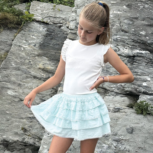 Little Olin - 4 Tier Skirt - Aqua
