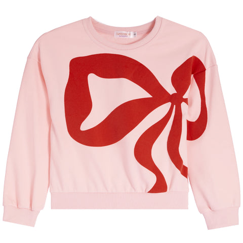 Tweenstyle by Stoopher - Oversized Bow Crewneck Sweatshirt