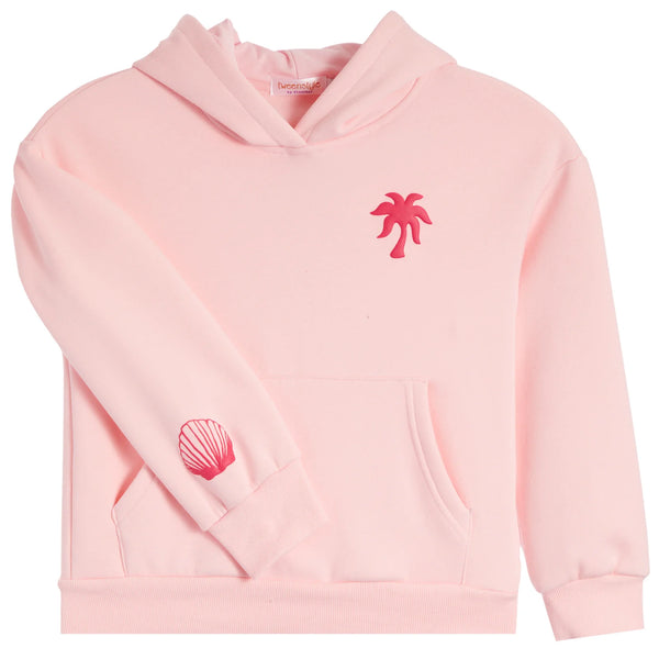 Tweenstyle by Stoopher - Puff Print Hoodie - Pink Hibiscus
