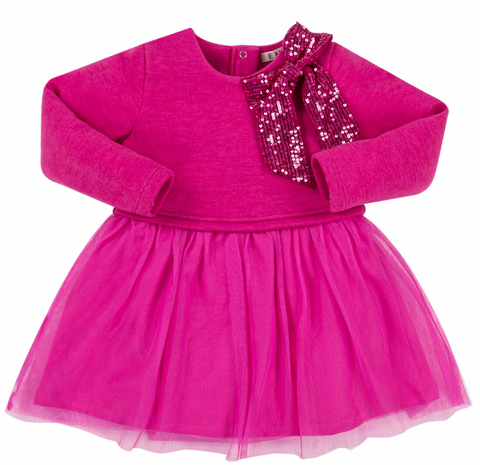 EMC - Hot Pink Knit and Tulle Dress
