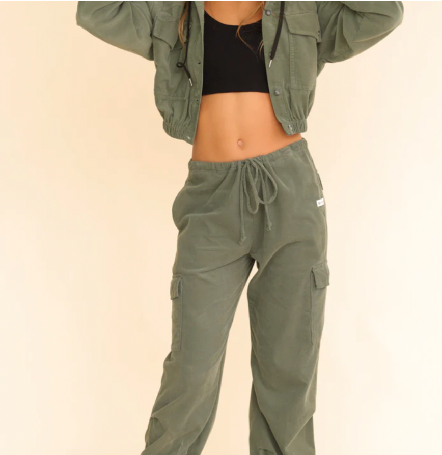 KAVEAH Corduroy Cargo Jogger - Olive