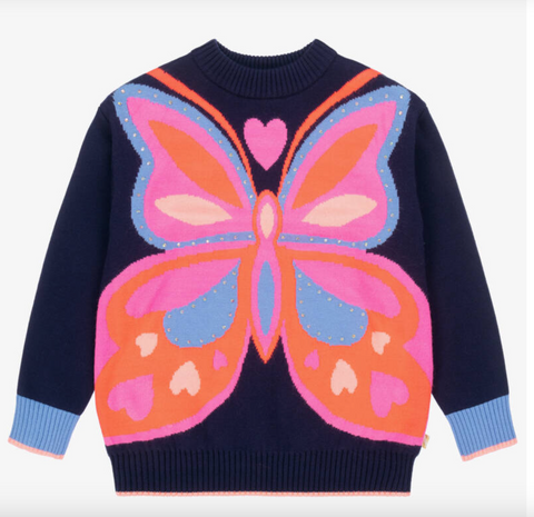 Billieblush - Navy Blue Knitted Butterfly Sweater