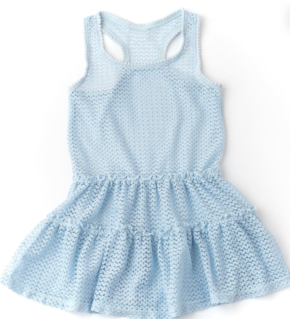 Shade Critters - Blue Crochet Tank Dress Cover Up