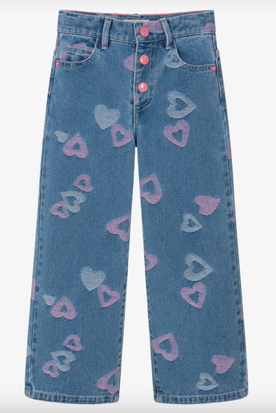 Billieblush - Heart Print Straight Fit Jeans