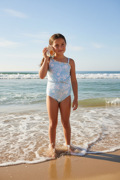Shade Critters -One Shoulder Snorkel Splash One Piece Bathing Suit