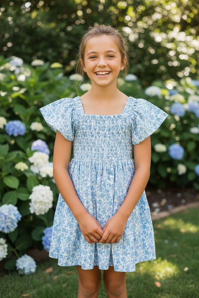 Shade Critters - Coastal Garden Smocked Cotton Dress